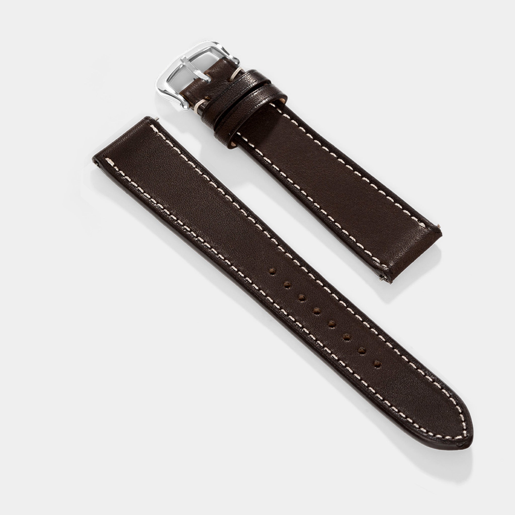 Strap for Cartier Tank Must (2021-2024) - The Barenia Dark Cognac Brown