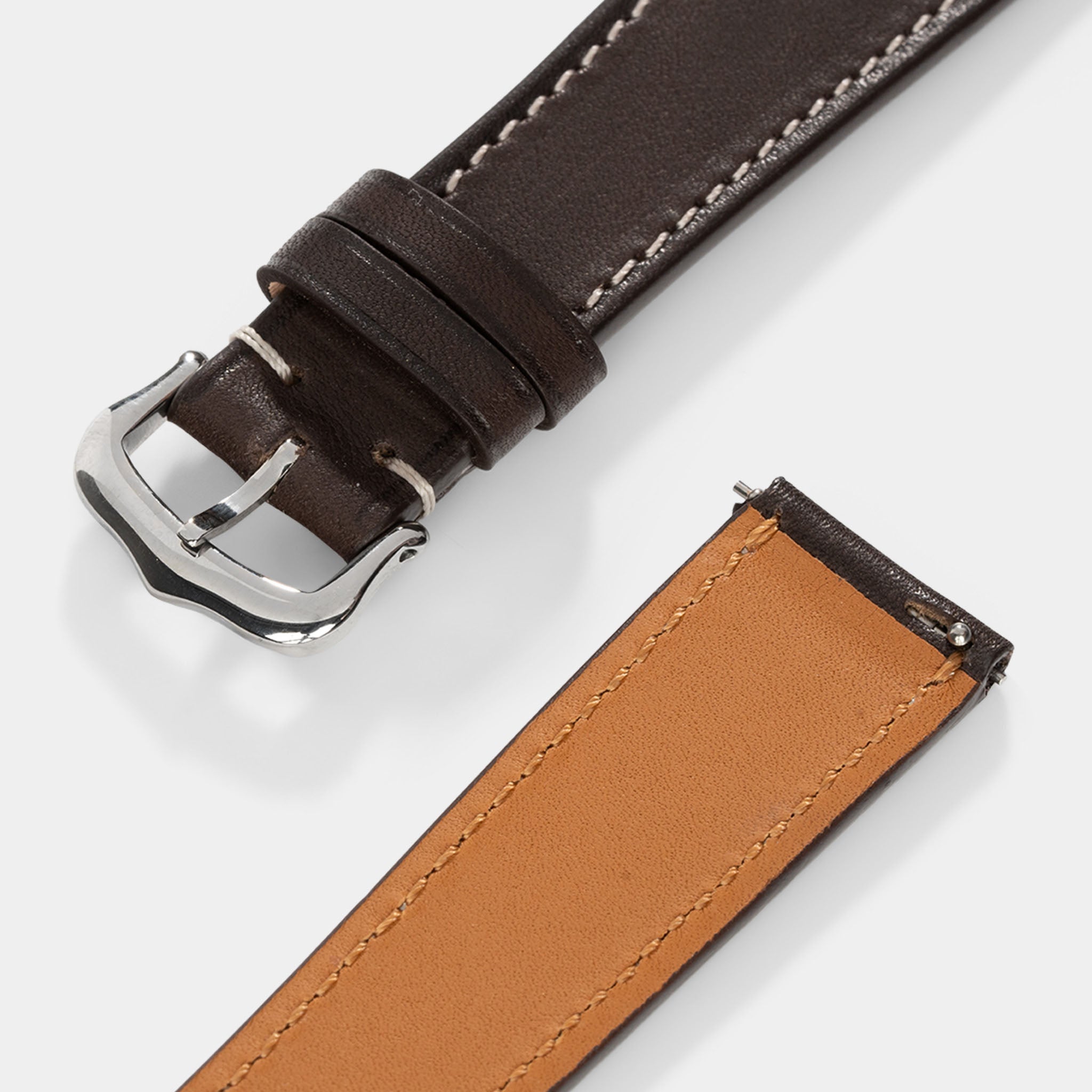 Strap for Cartier Tank Must (2021-2024) - The Barenia Dark Cognac Brown