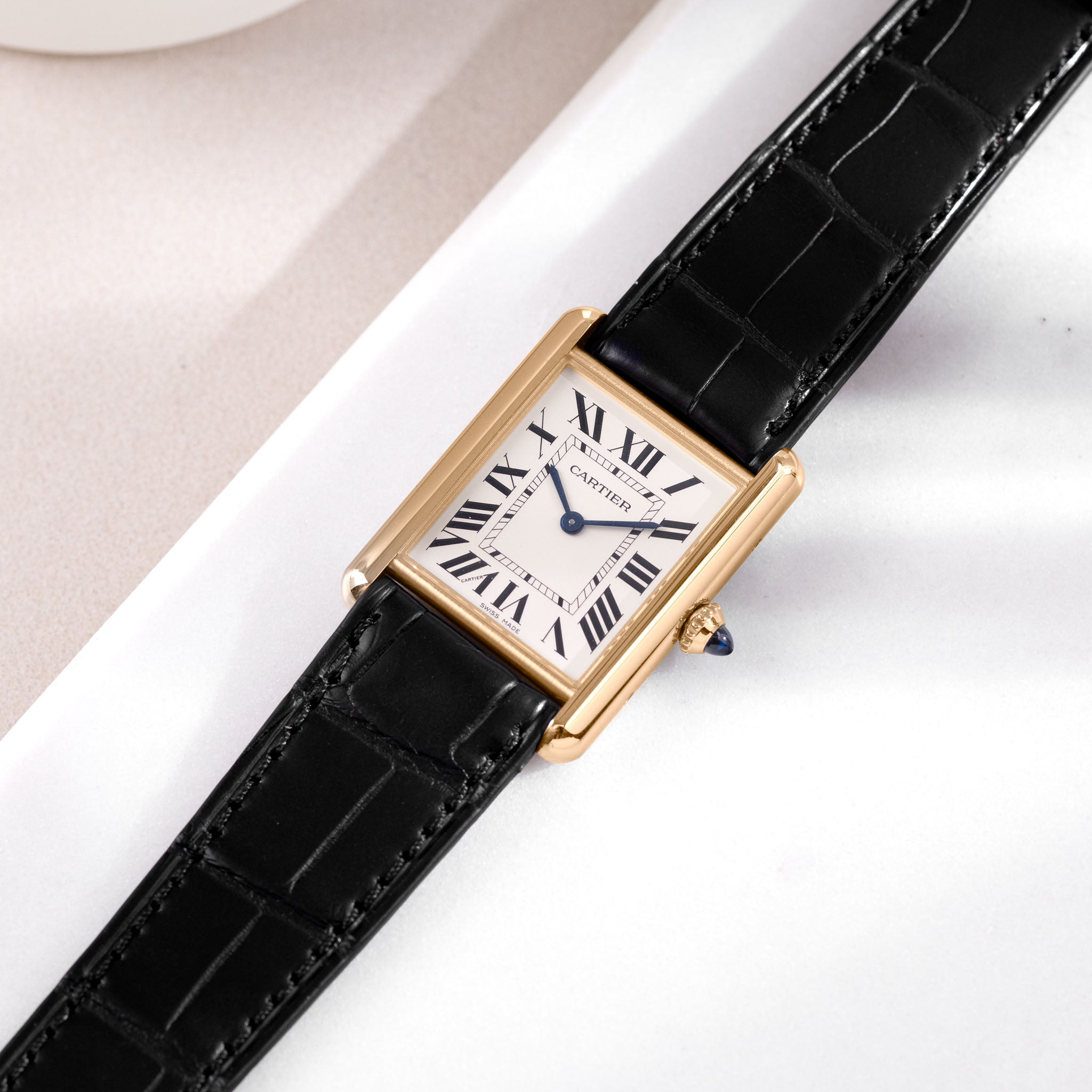 Strap for Cartier Tank Louis (2021-2024) - The Premium Black Alligator