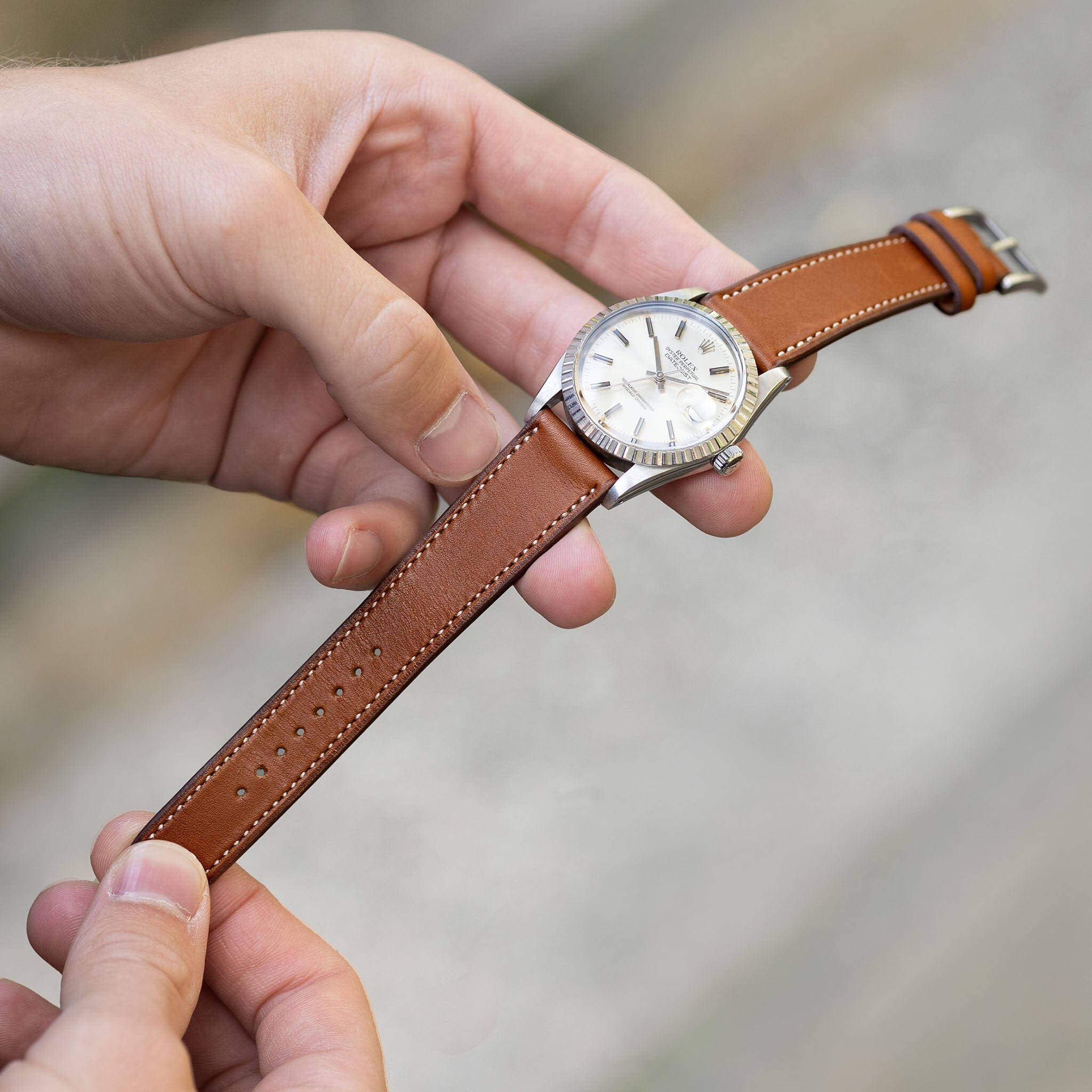 Barenia Cognac Brown Leather Watch Strap