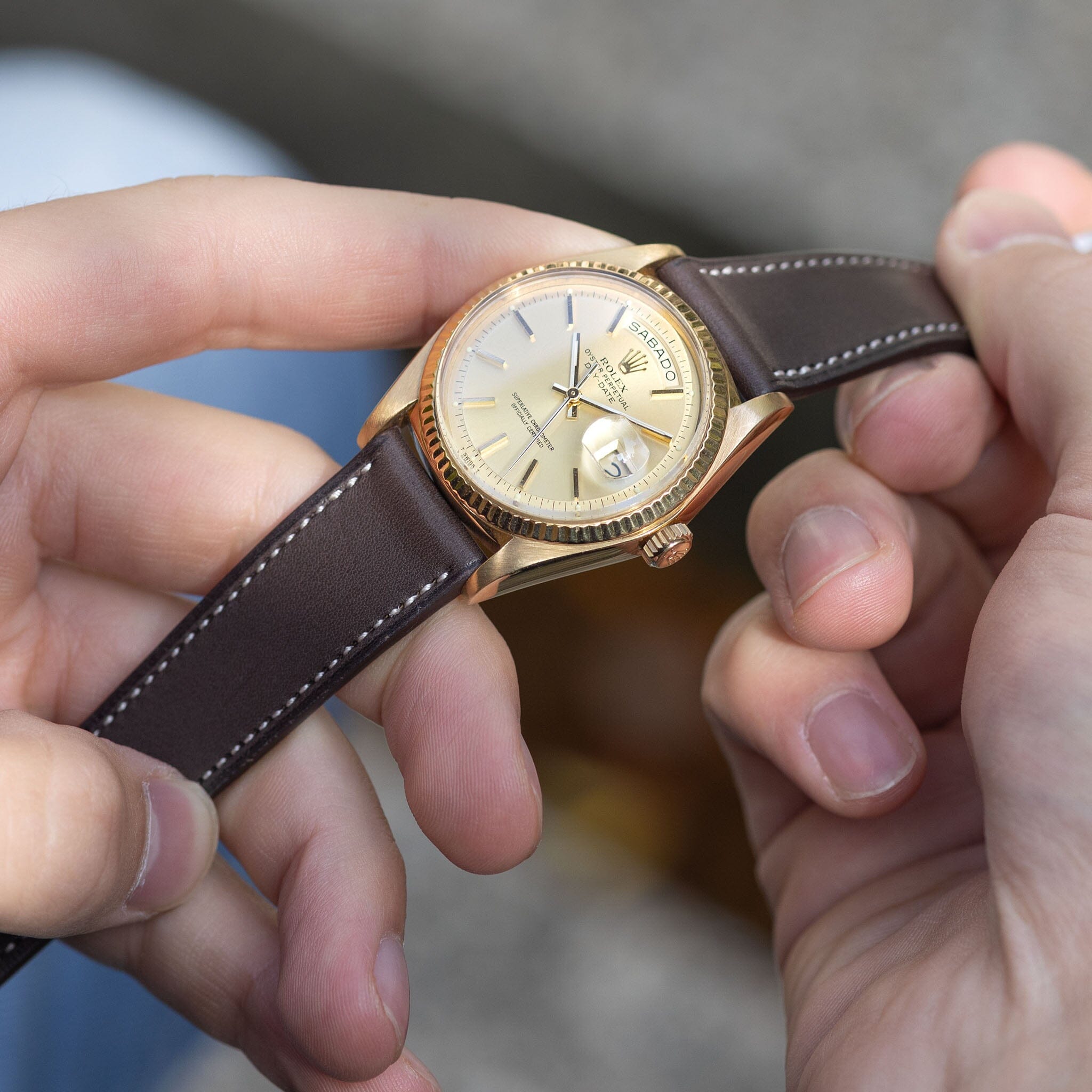 Barenia Dark Brown Leather Watch Strap