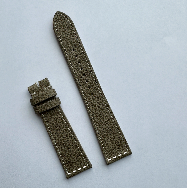 Kansas Grey Boxed Leather Watch Strap