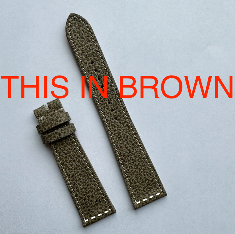 Kansas Brown Boxed Leather Watch Strap