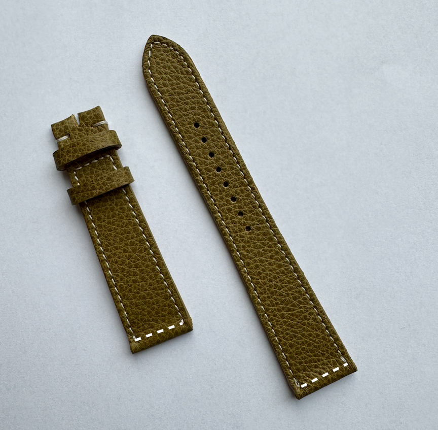 Kansas Green Boxed Leather Watch Strap