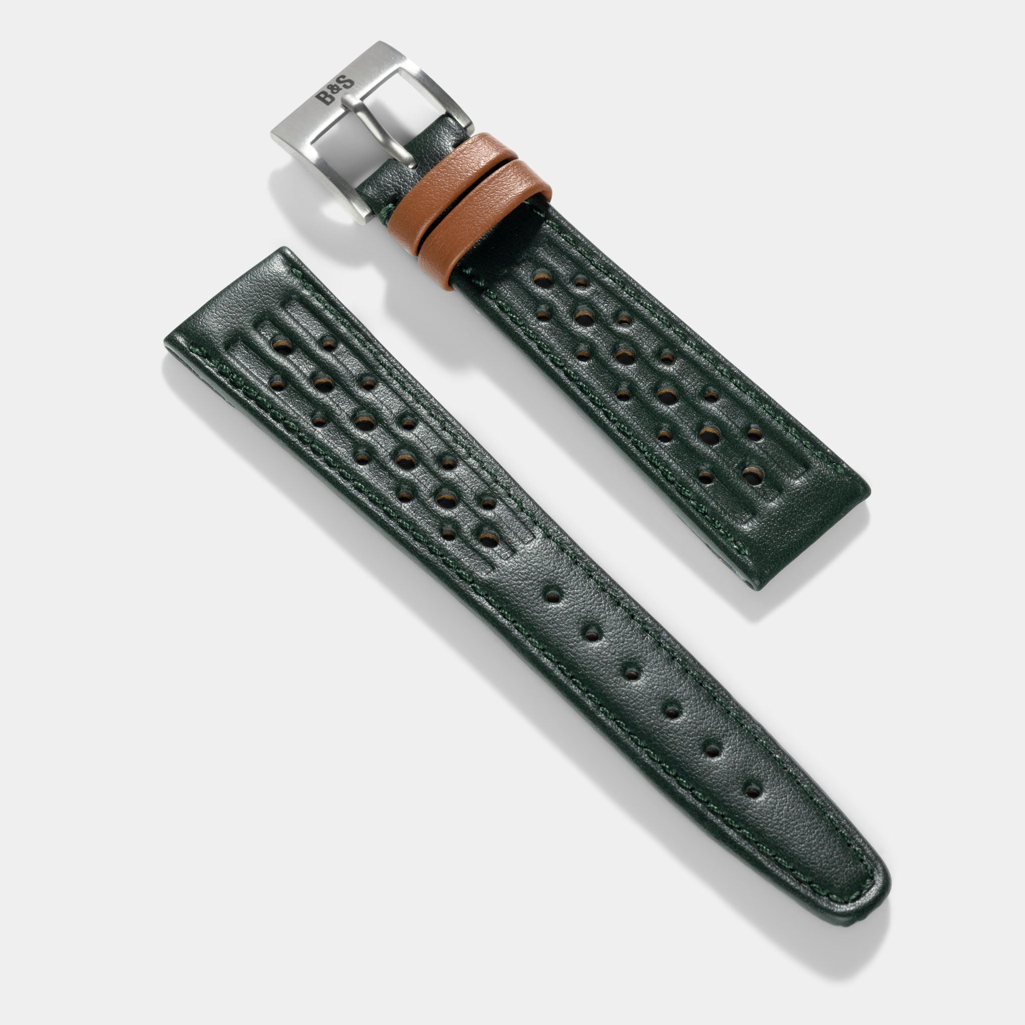 British Racing Green Leather Watch Strap