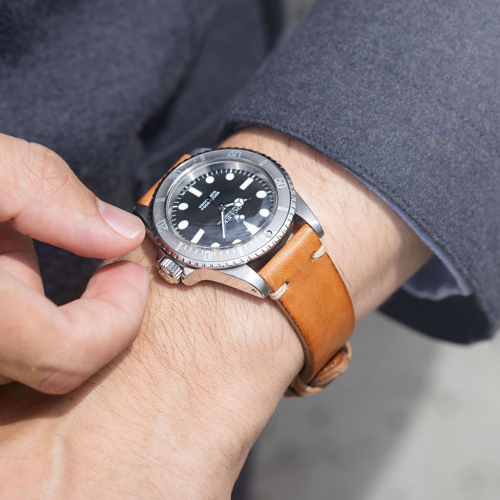 Caramel Brown Leather Watch Strap