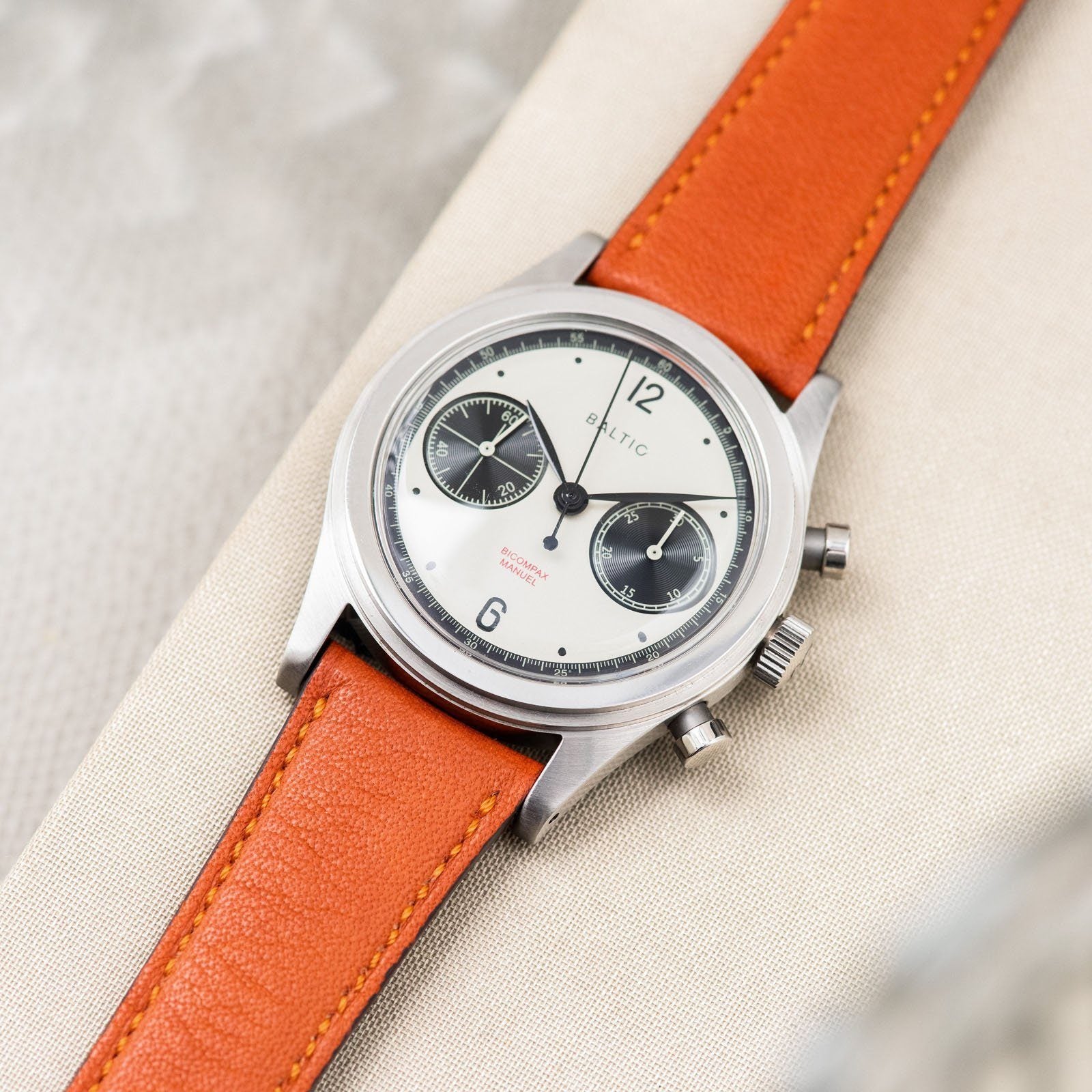 City Orange Leather Watch Strap Baltic