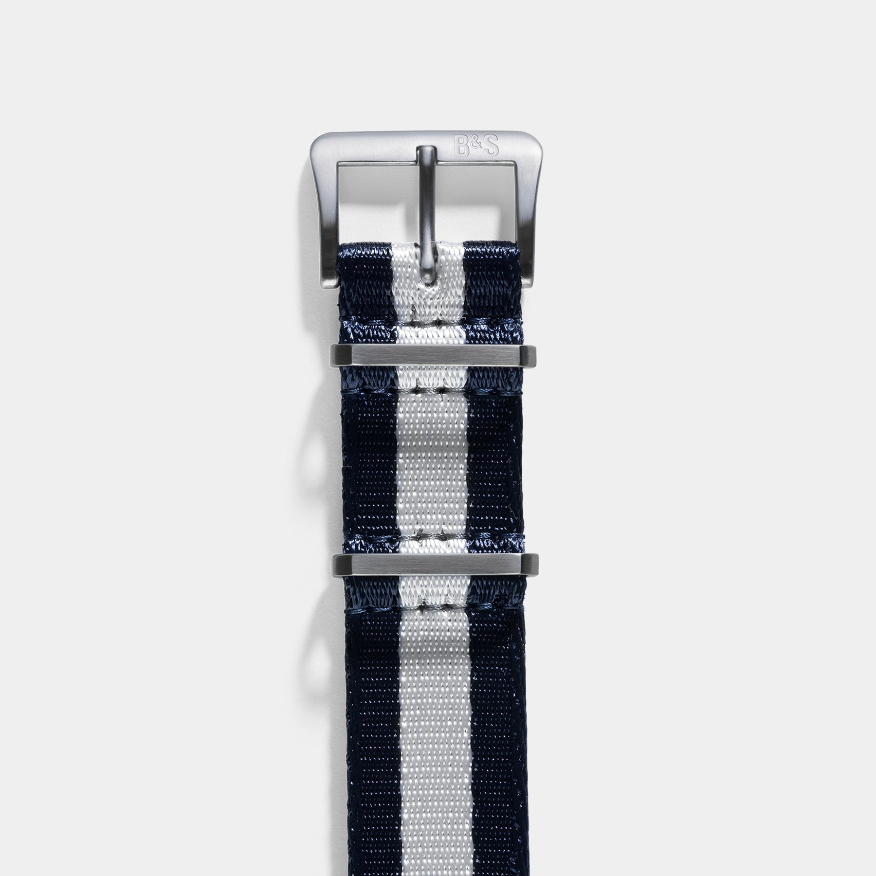 Deluxe Nylon Single Pass Watch Strap Navy White