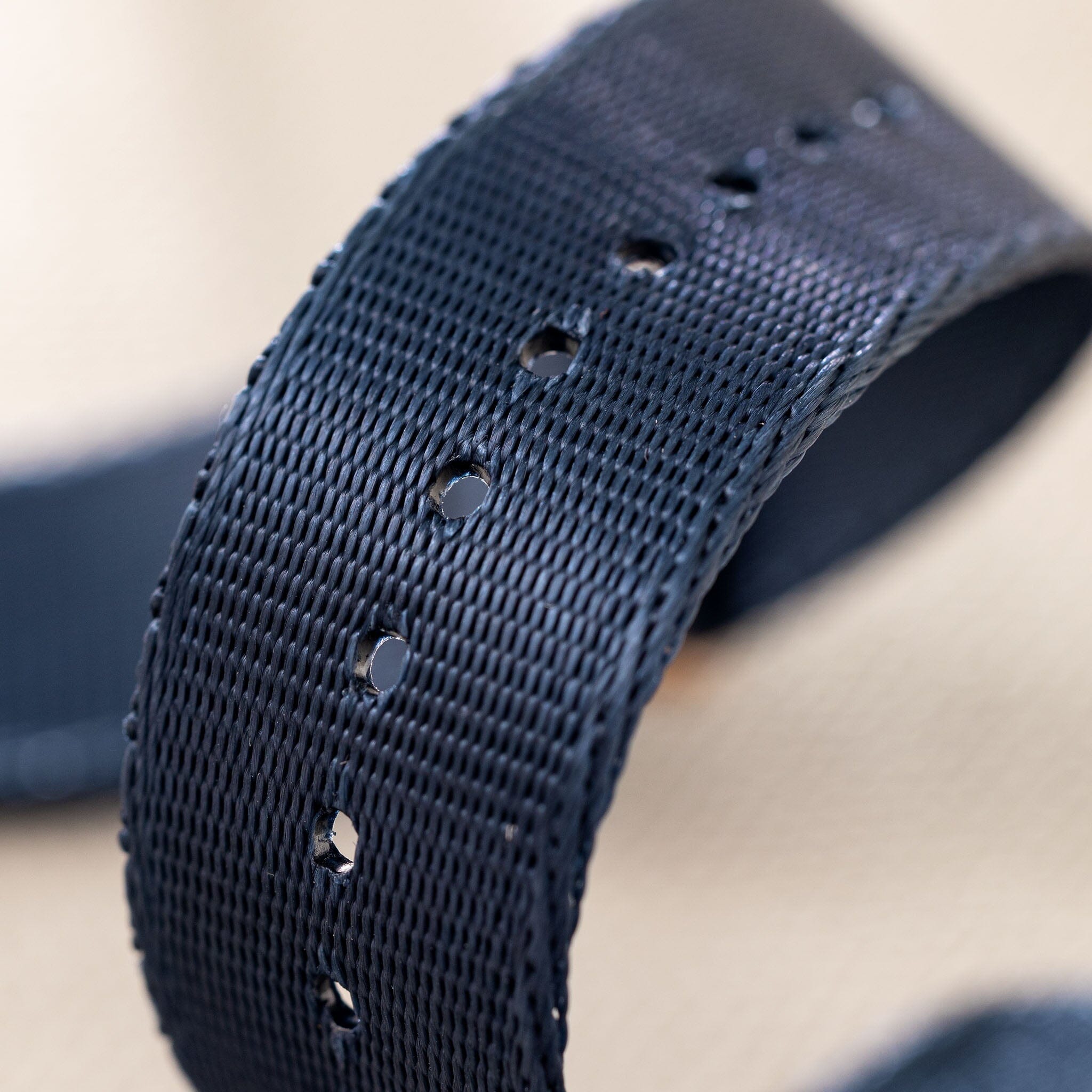 Deluxe Nylon Single Pass Watch Strap Navy Blue - Rose Gold