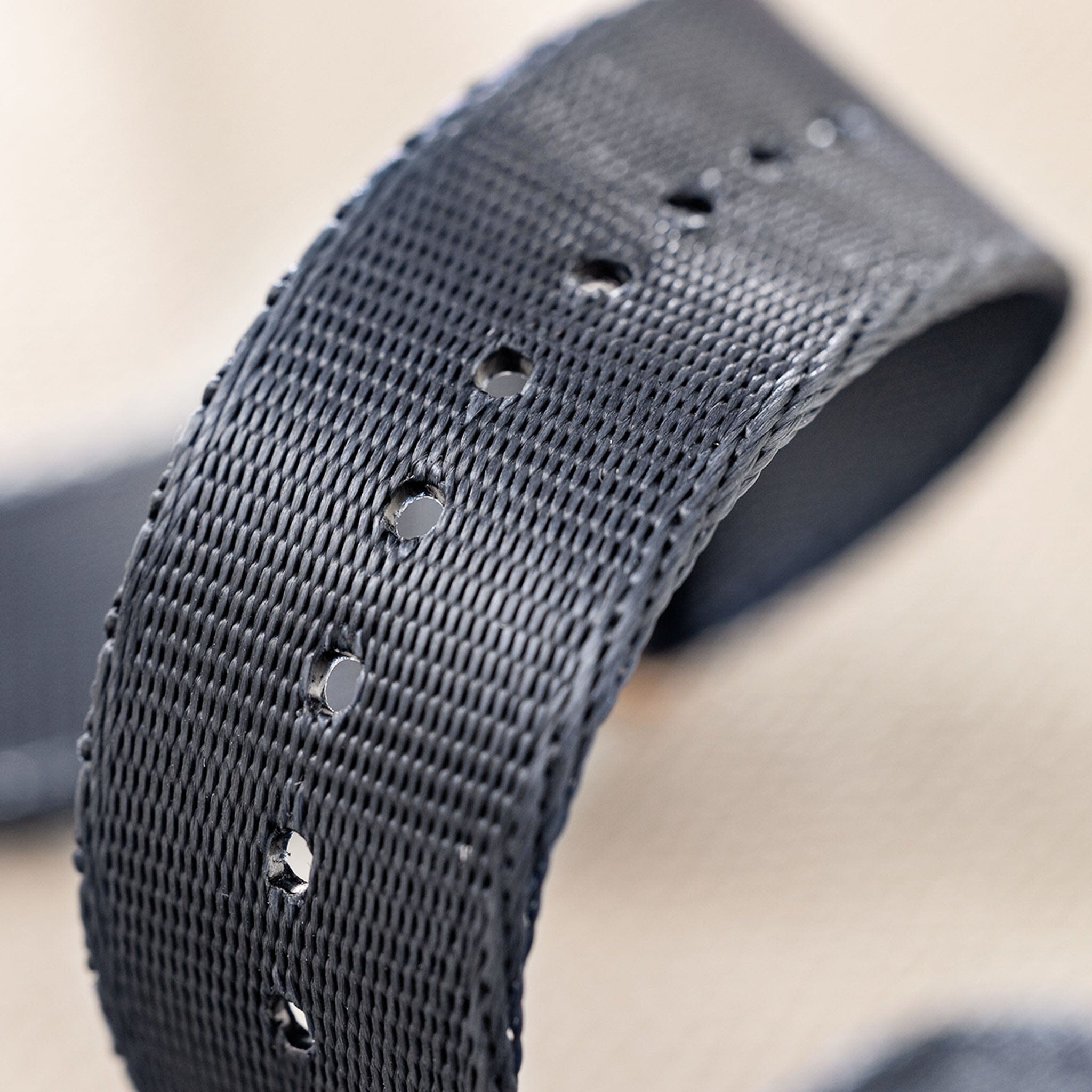 Deluxe Nylon Single Pass Watch Strap Pure Grey - Gold