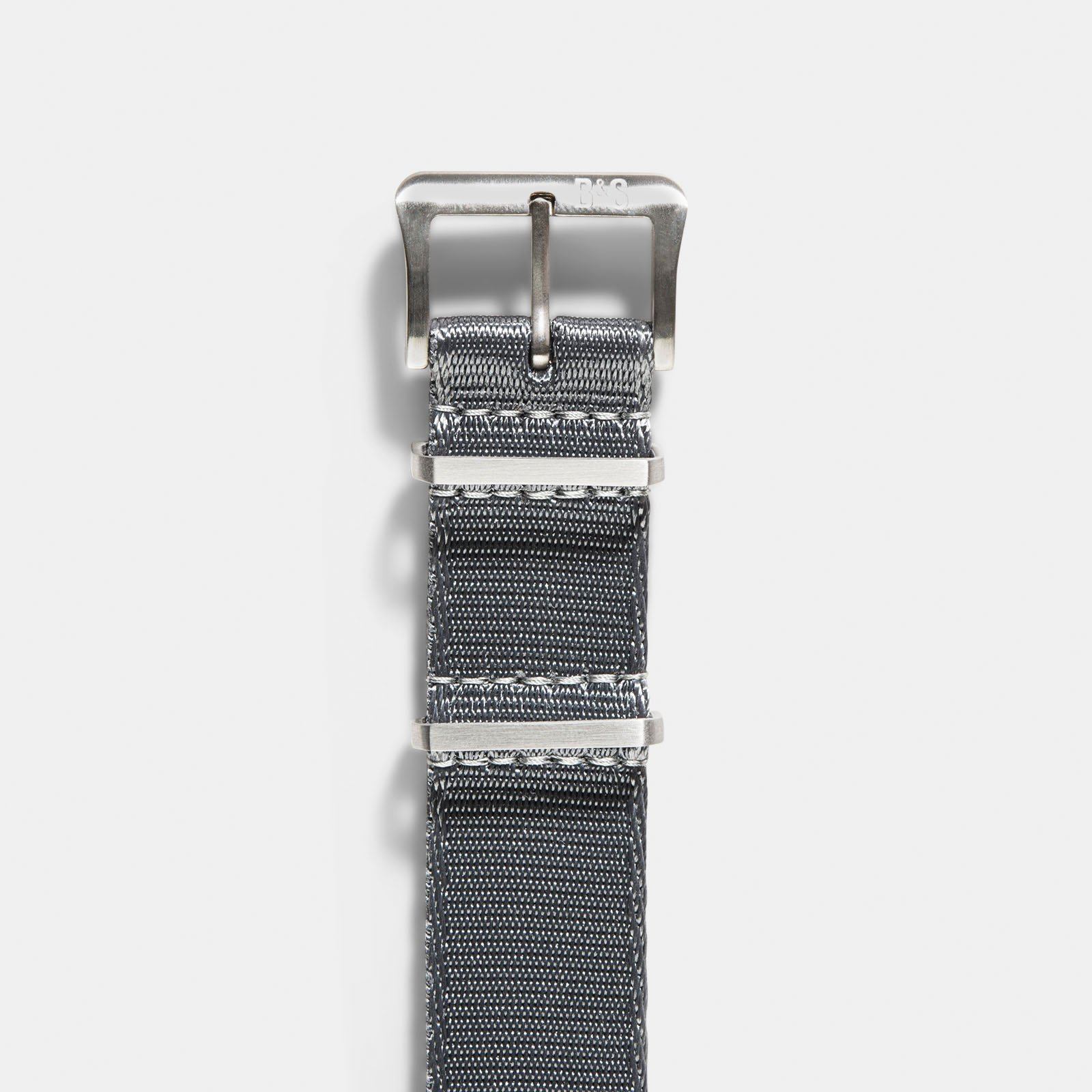 Deluxe Nylon Single Pass Watch Strap Pure Grey