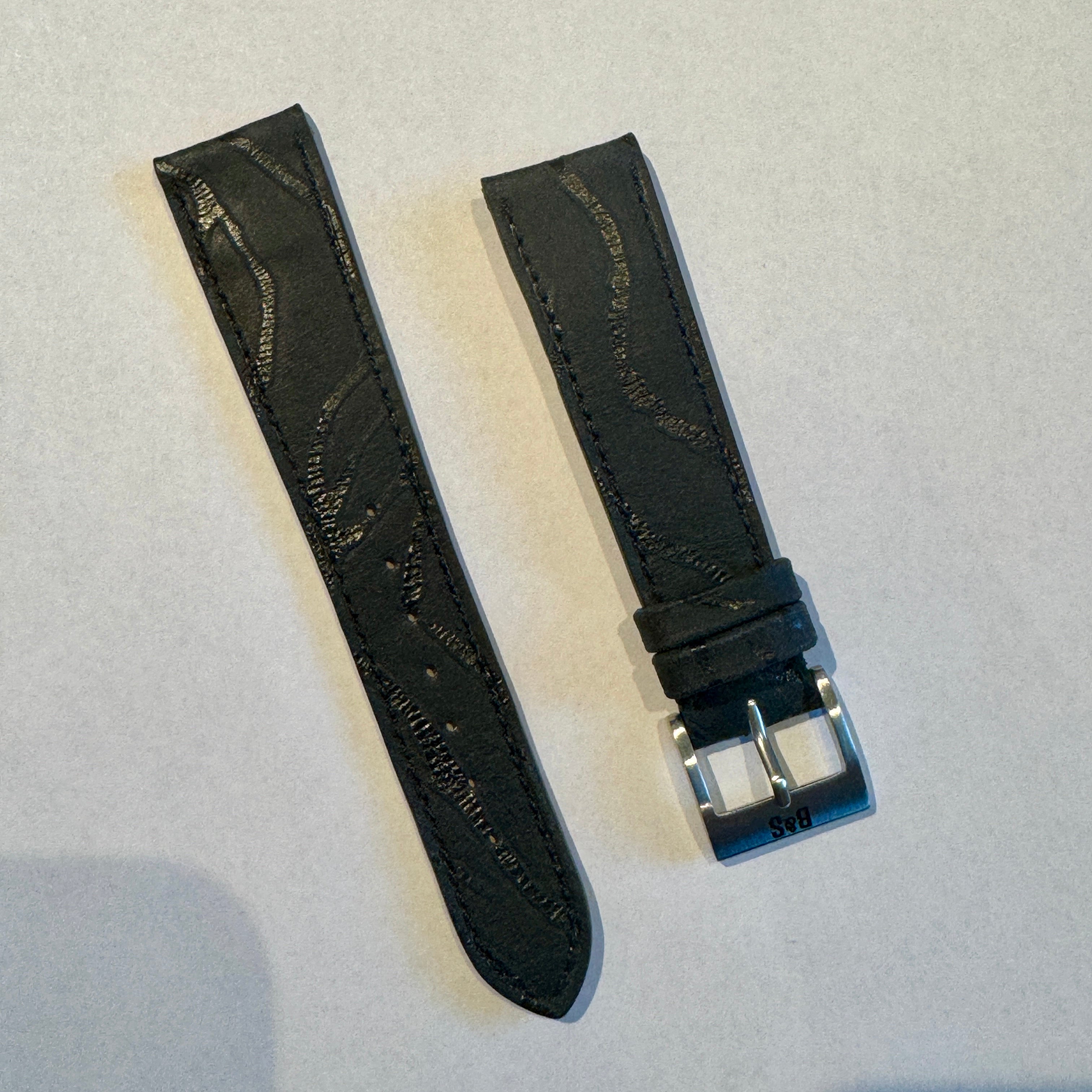 Jungle Black Leather Watch Strap