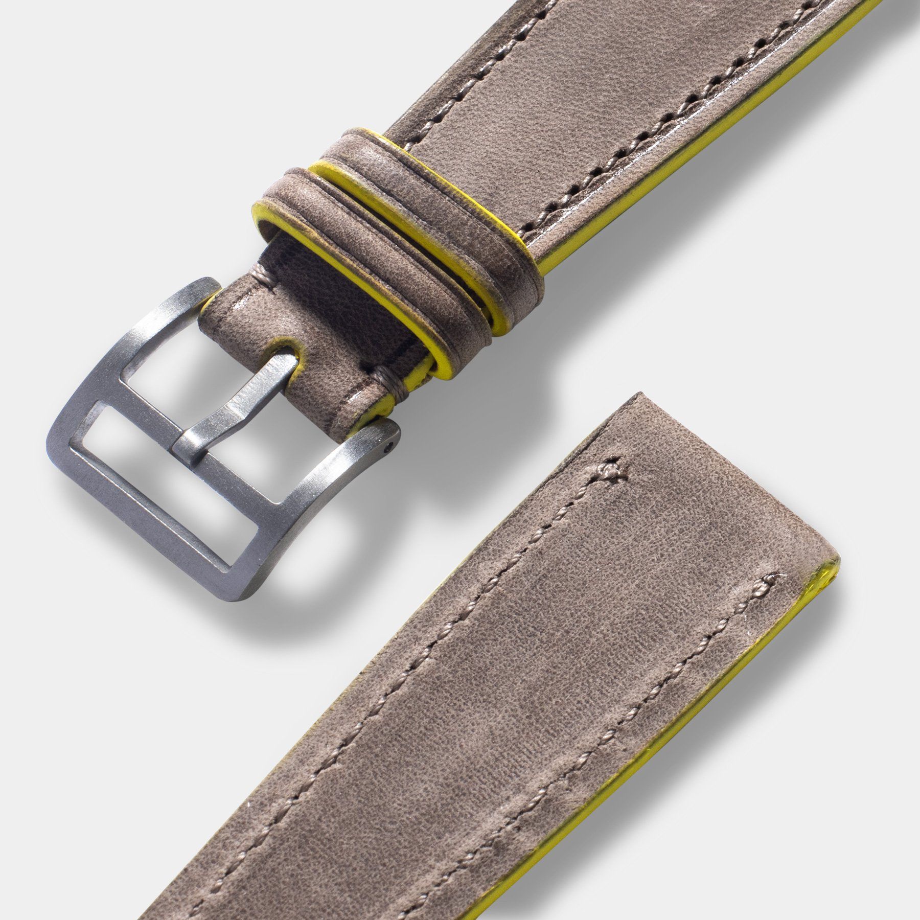 Monte Carlo Grey Leather Watch Strap