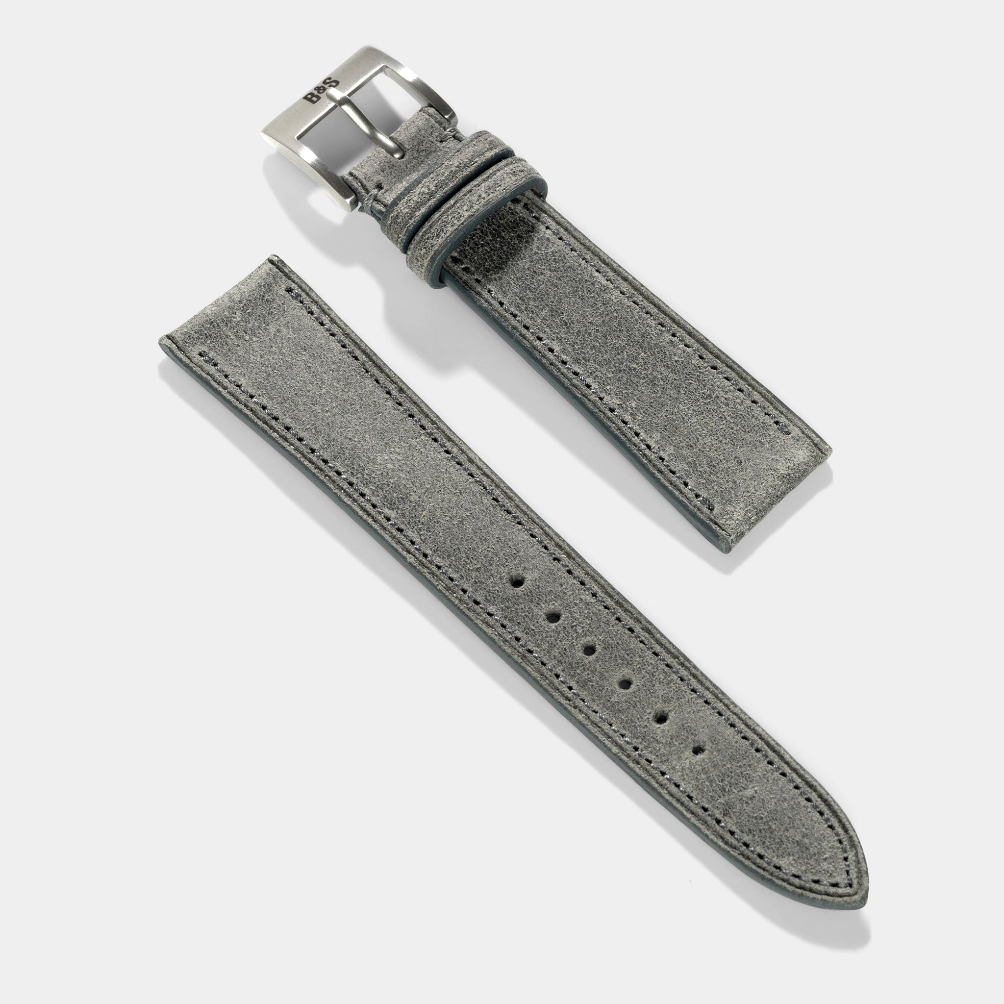 Mayfair Grey Retro Leather Watch Strap