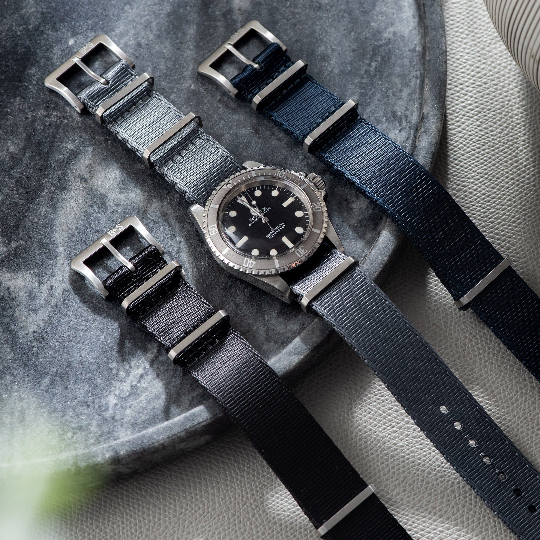 Deluxe Nylon Single Pass Watch Strap Navy Blue