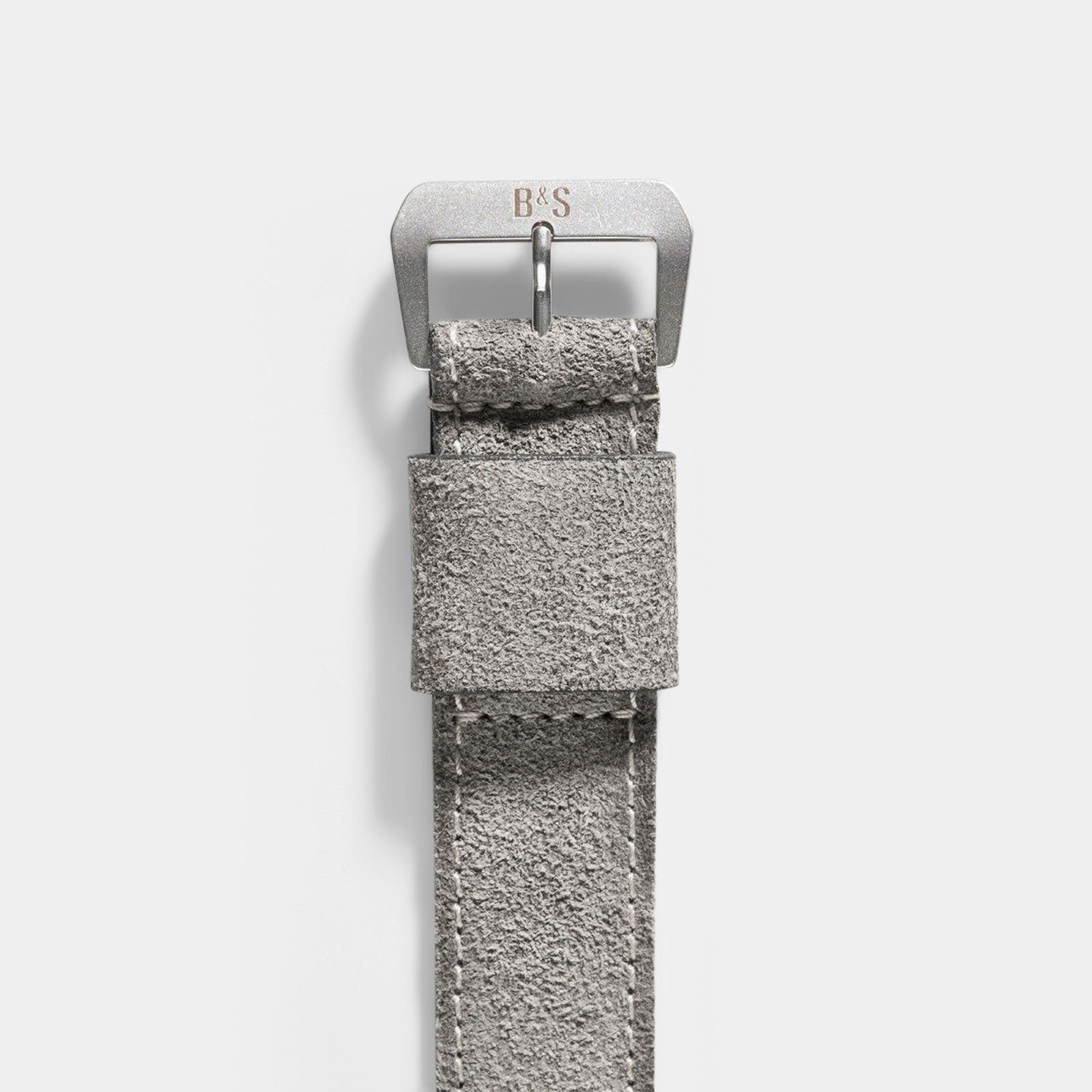 Single Pass Rugged Grey Leather Watch Strap