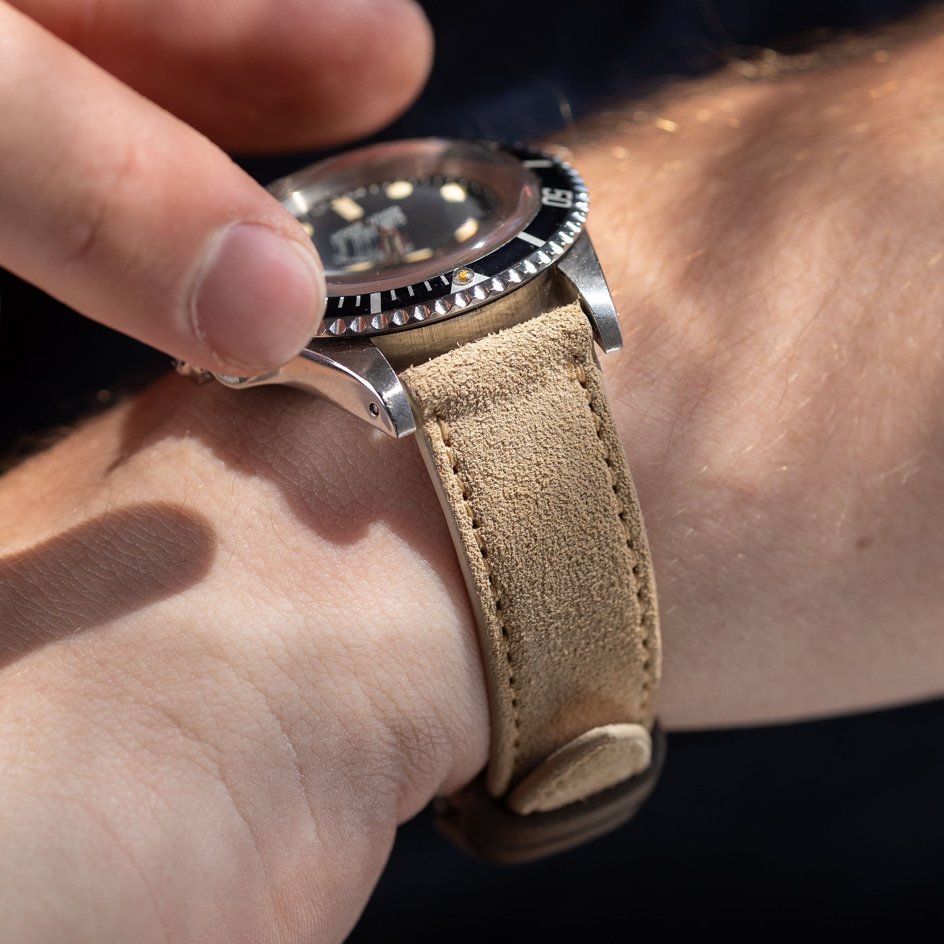 Refined Light Brown Suede Watch Strap