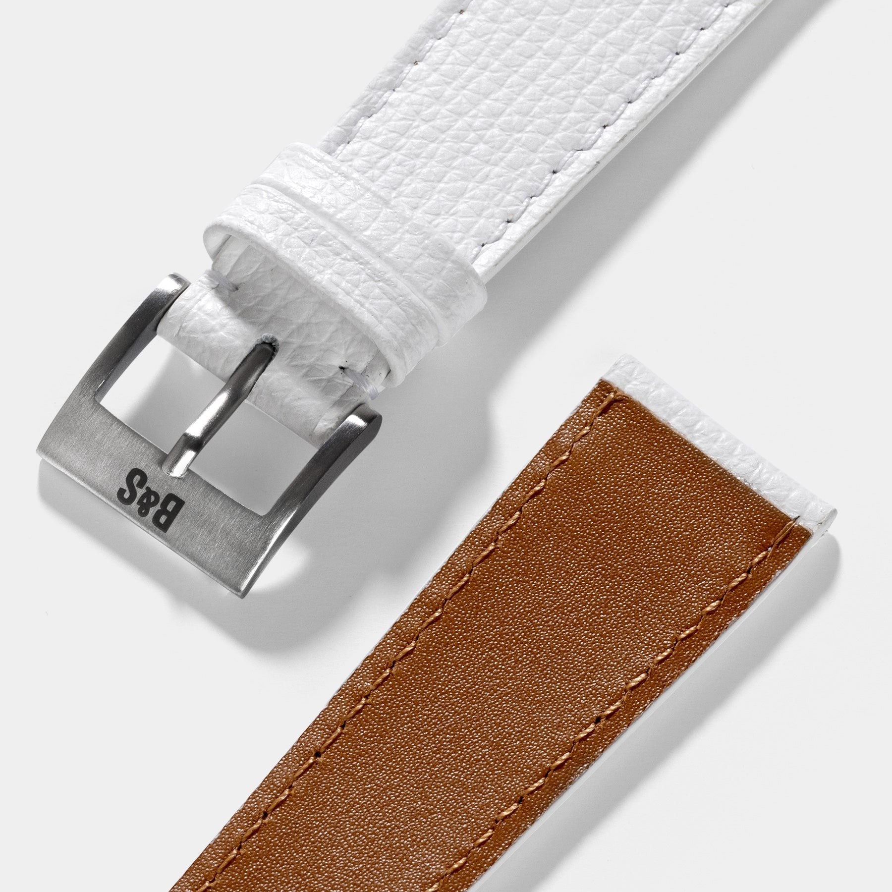 Sellier Snow White Leather Watch Strap