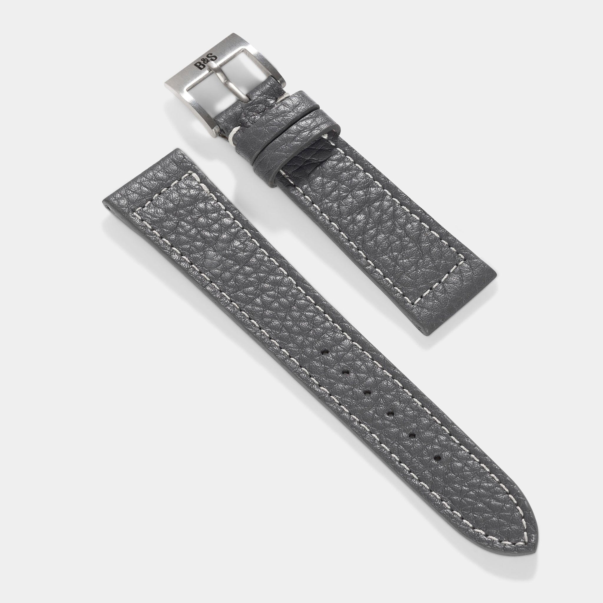 Elephant Grey Leather Watch Strap