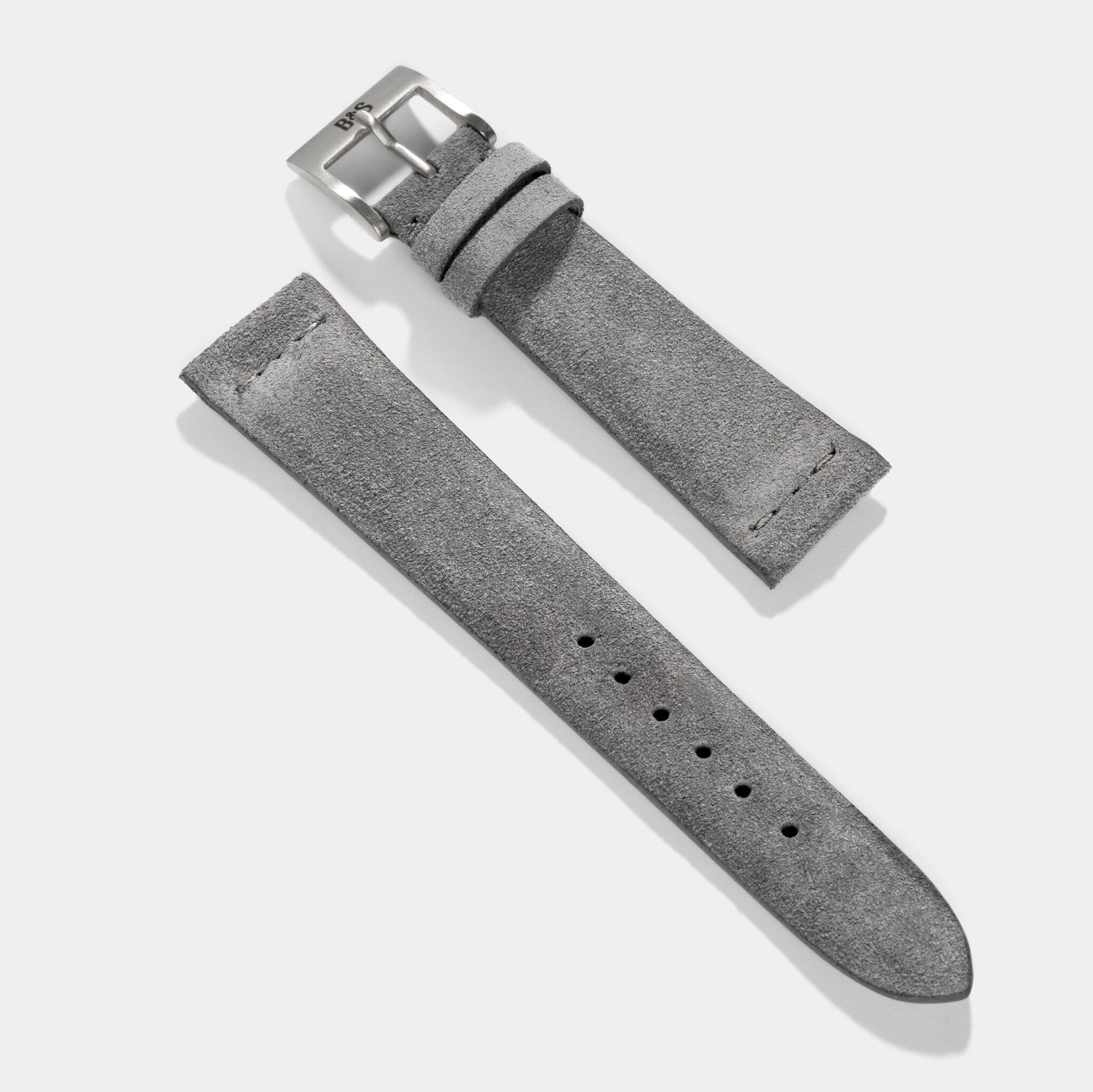 Grey Silky Suede Leather Watch Strap