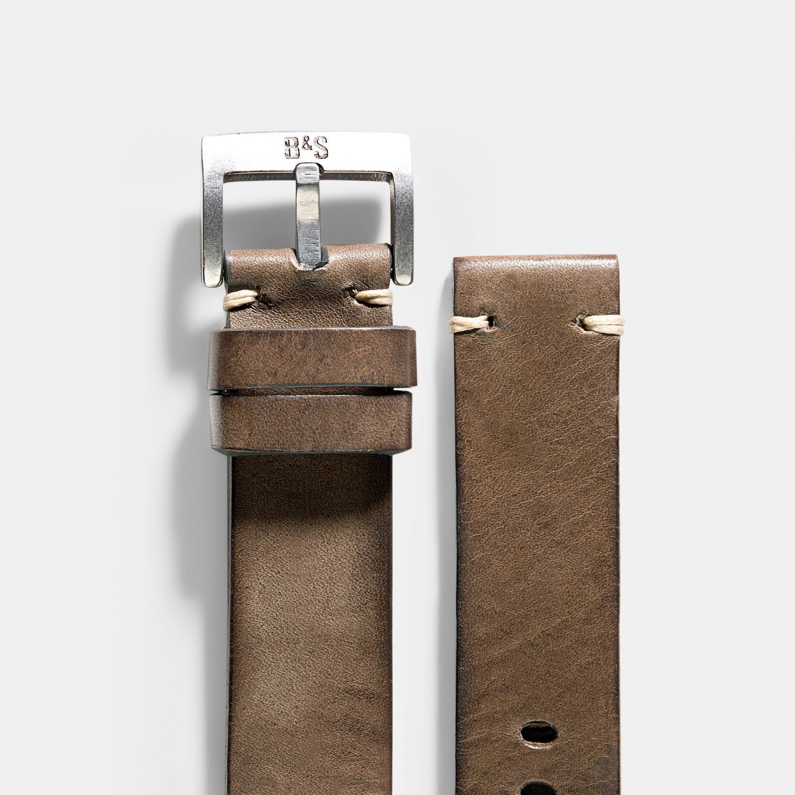 Smokeyjack Grey Square Leather Watch Strap