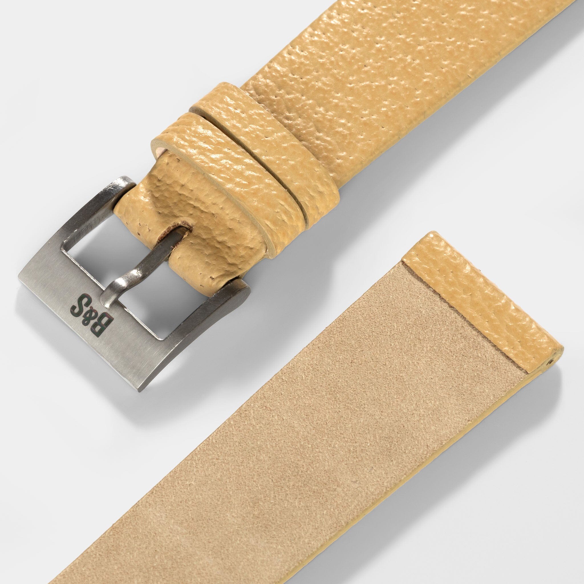 Retro Creme Pigskin Leather Watch Strap