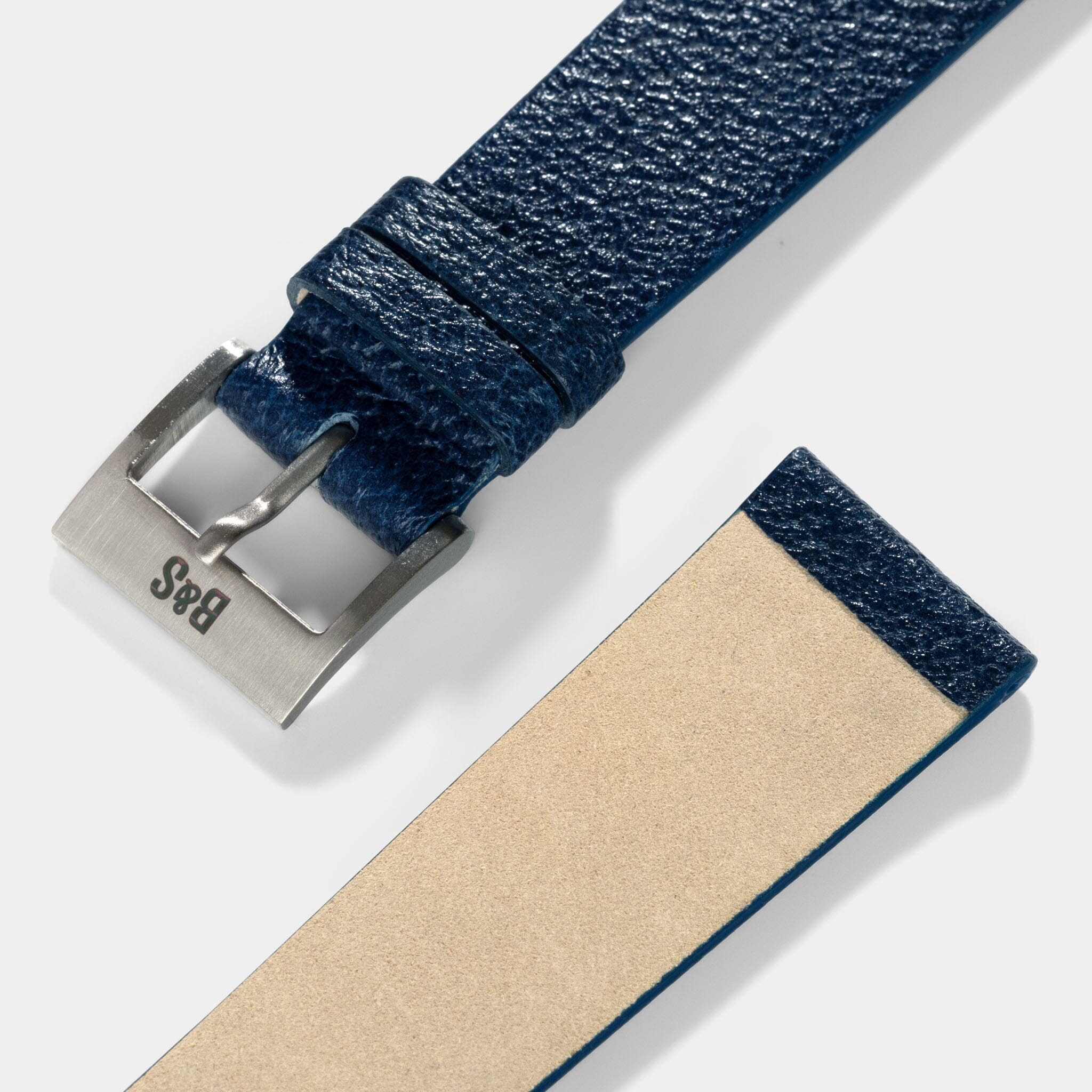 Retro Blue Pigskin Leather Watch Strap