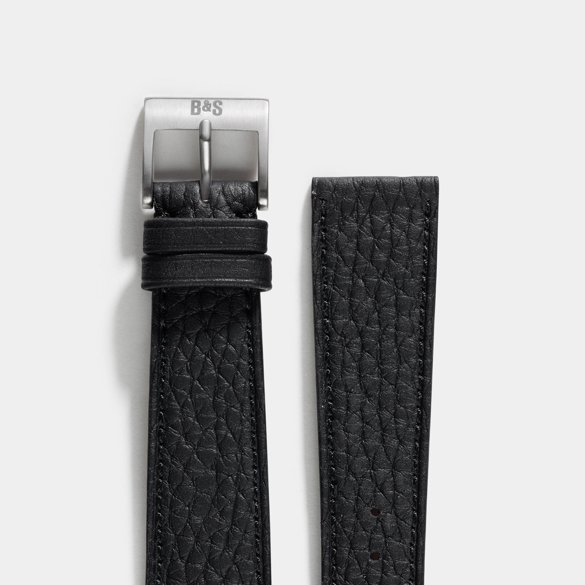 Taurillon Black Thin Leather Watch Strap