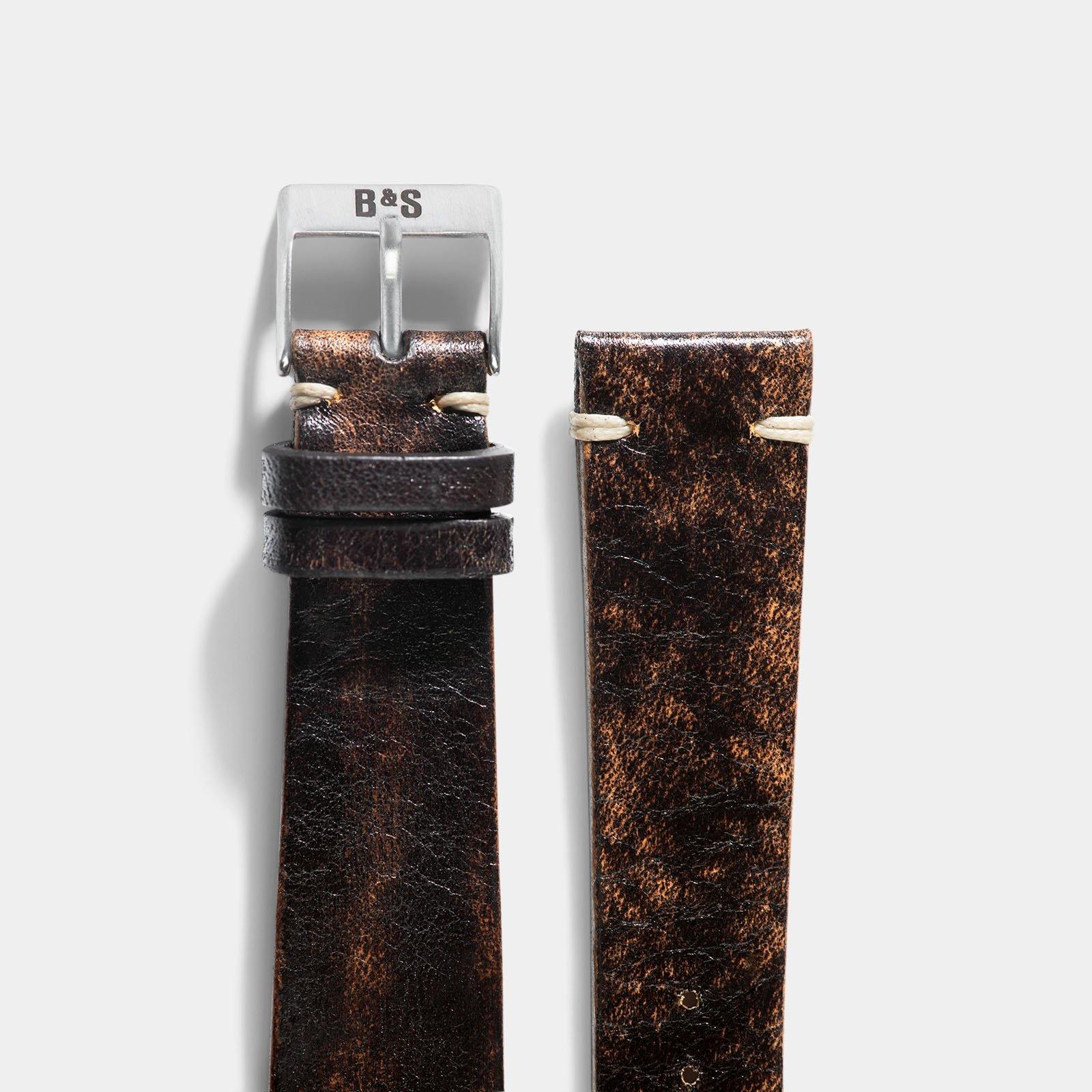 Woodie Brown Leather Watch Strap