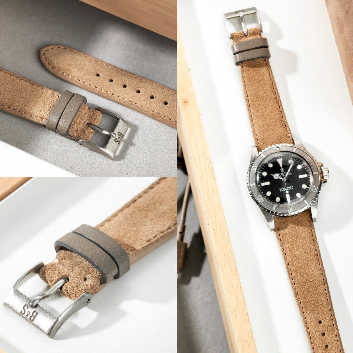 Rolex Refined Light Brown Suede Watch Strap