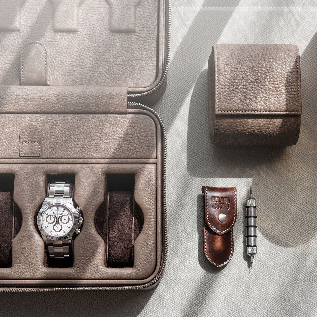 Taupe Luxury Leather Watch Box